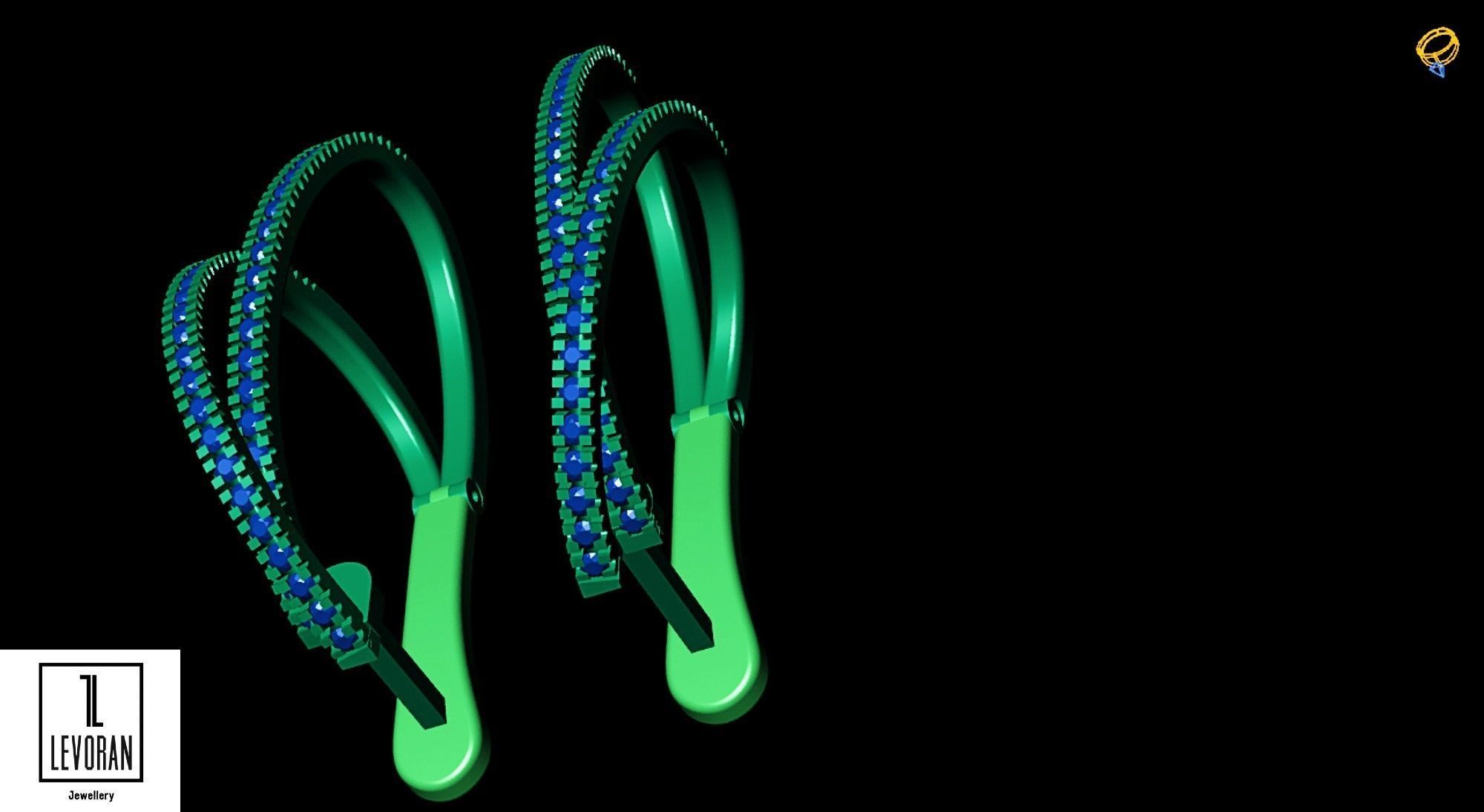 Twist Hoop Earrings stl file 3D print model_8