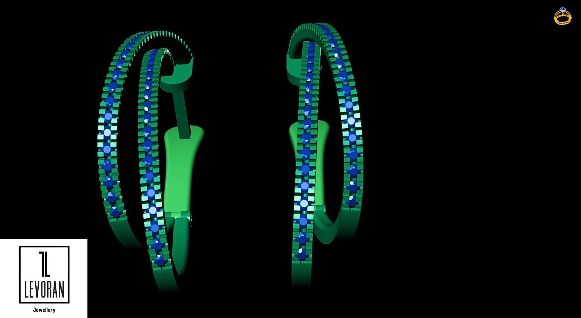 Twist Hoop Earrings stl file 3D print model_7