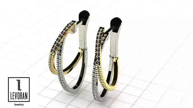 Twist Hoop Earrings stl file 3D print model
