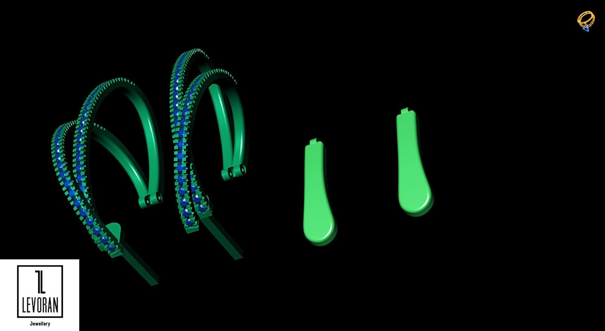 Twist Hoop Earrings stl file 3D print model_9