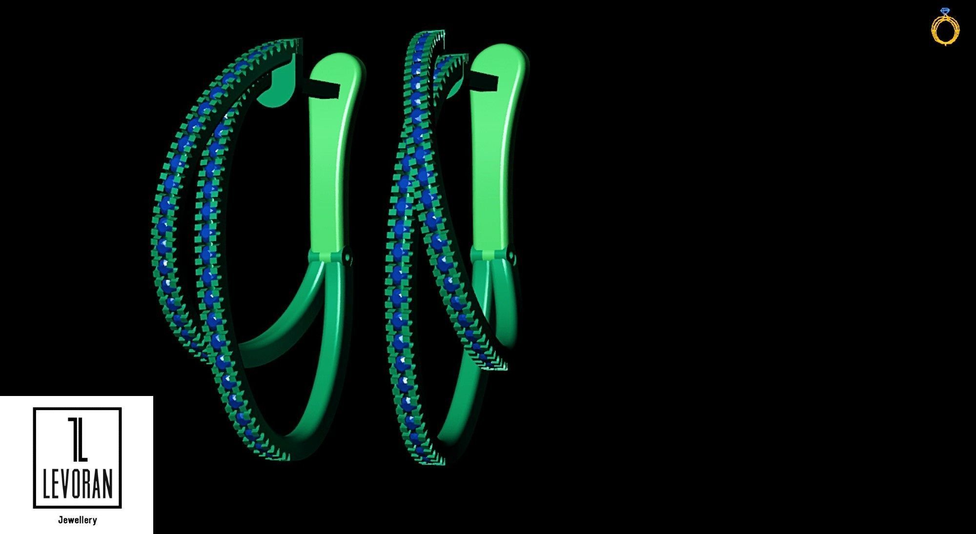 Twist Hoop Earrings stl file 3D print model_2