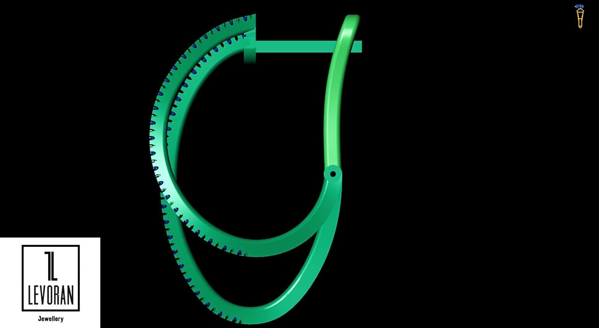 Twist Hoop Earrings stl file 3D print model_4