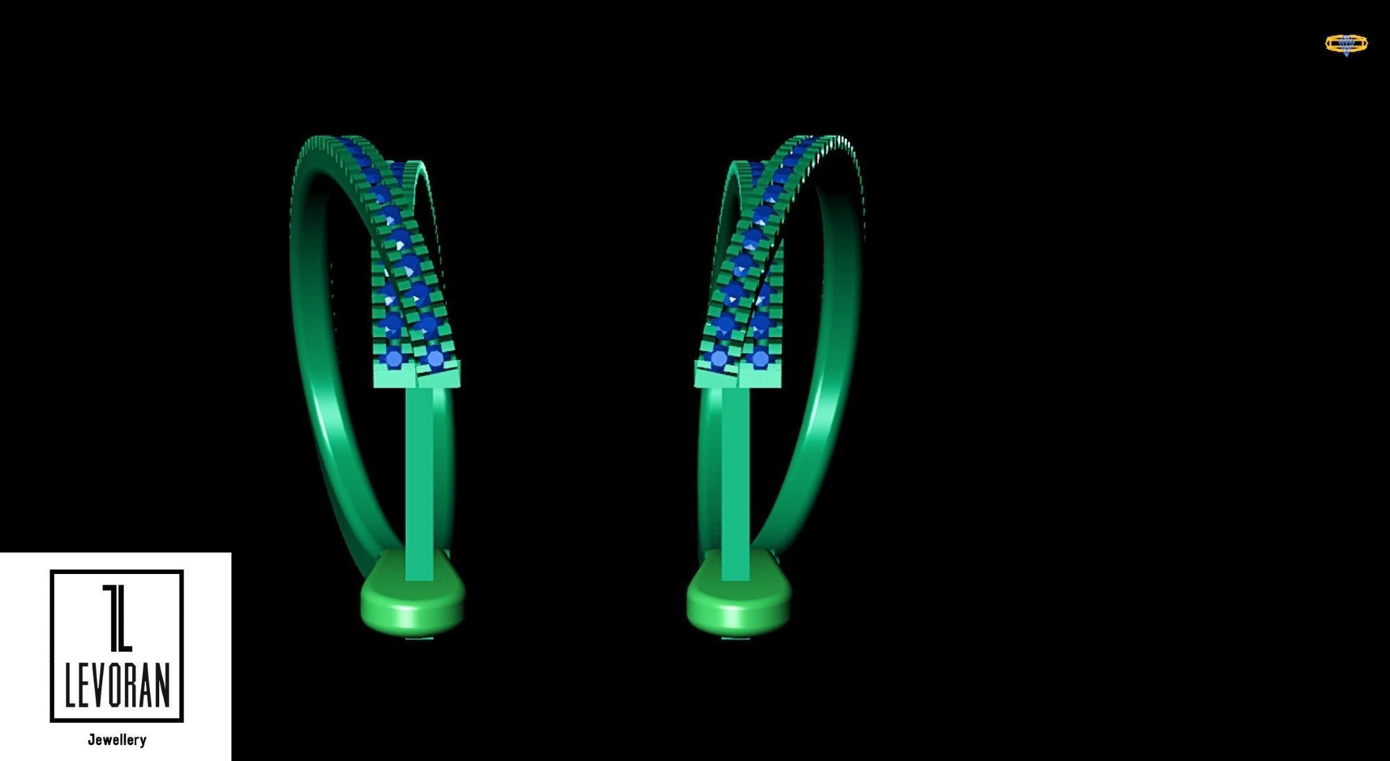 Twist Hoop Earrings stl file 3D print model_5