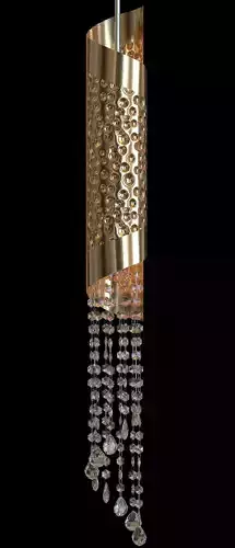 chandelier pendant light with crystals hanging from it