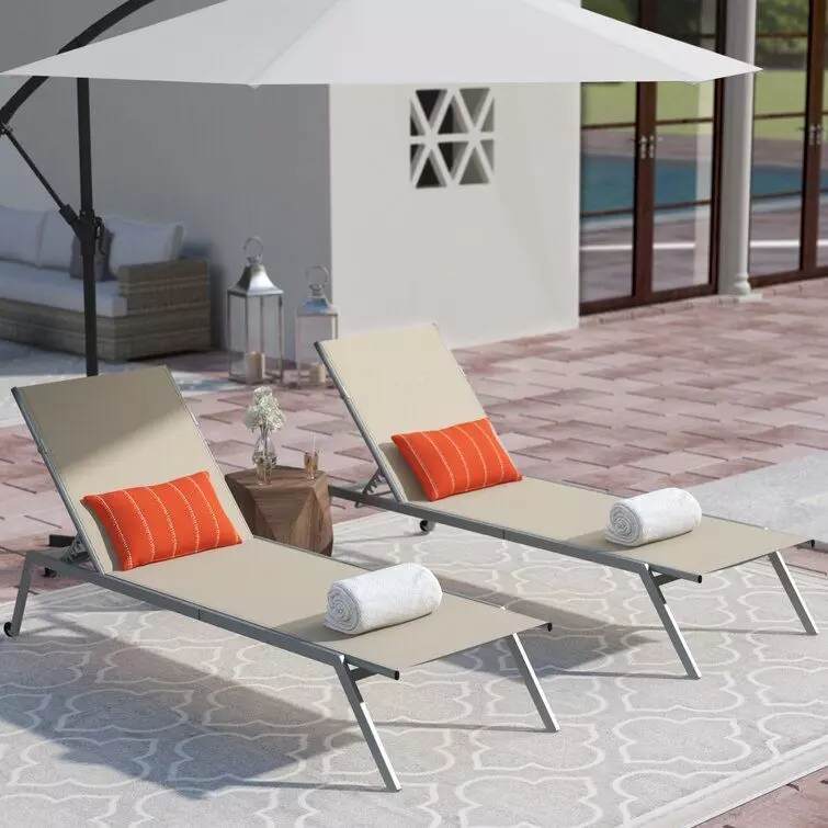 Kresge Long Reclining Chaise Lounge Set  3D model_0