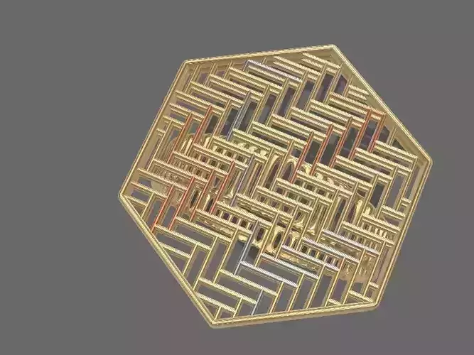 geometric Hexagon jali ring stl verified 3D print model