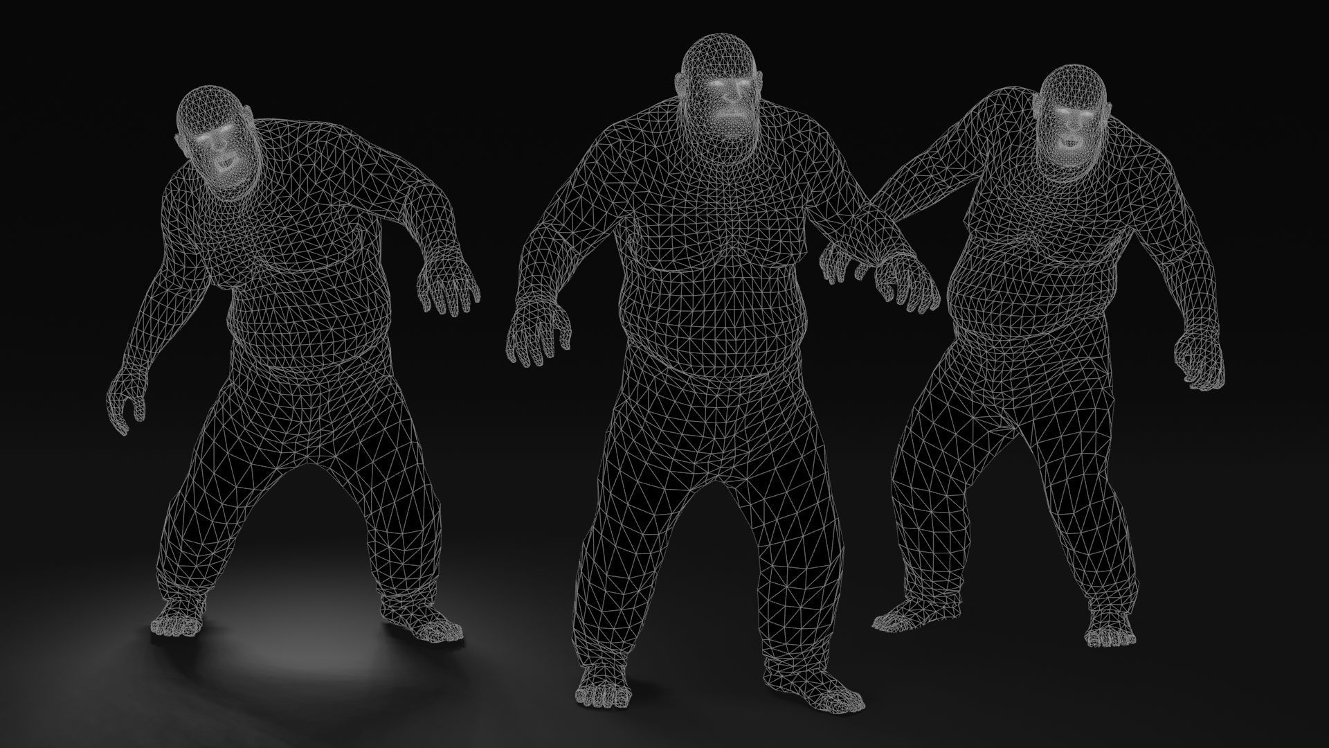 Zombie Big Low-poly 3D model_4