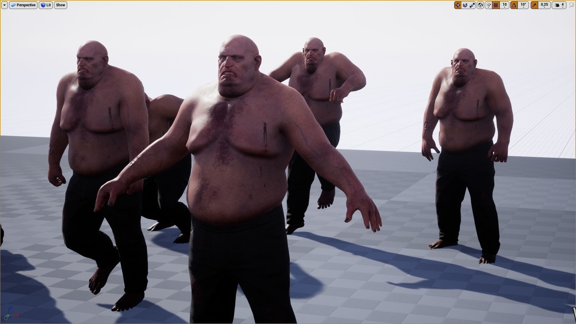 Zombie Big Low-poly 3D model_7