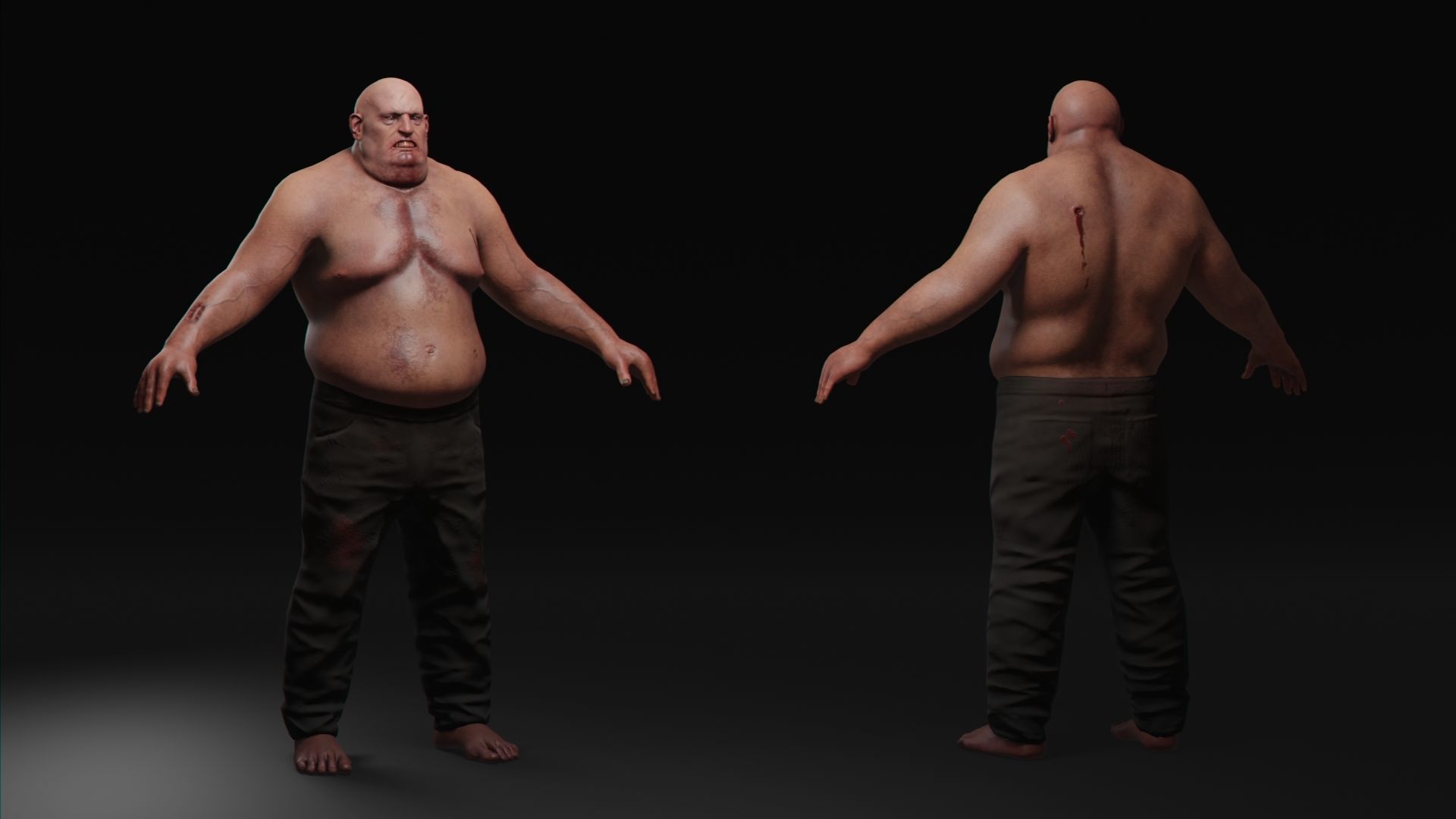 Zombie Big Low-poly 3D model_6