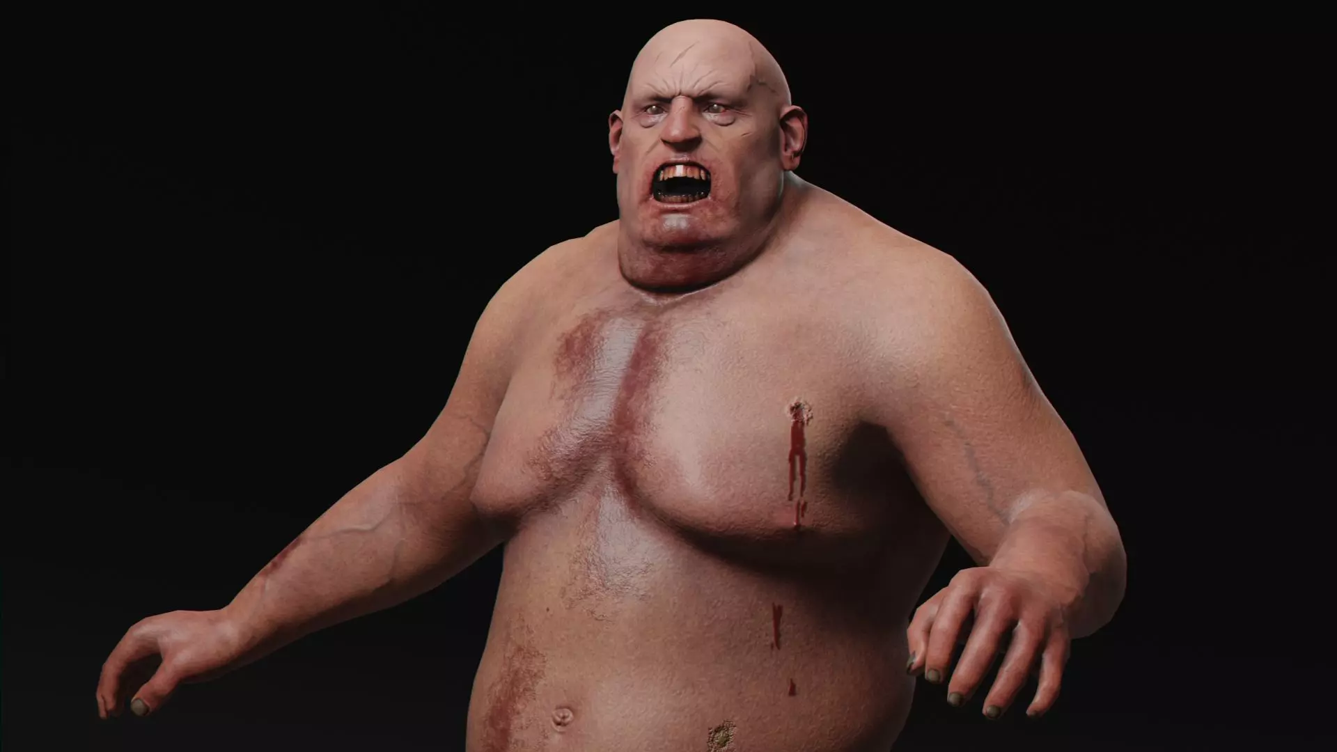 Zombie Big Low-poly 3D model_0