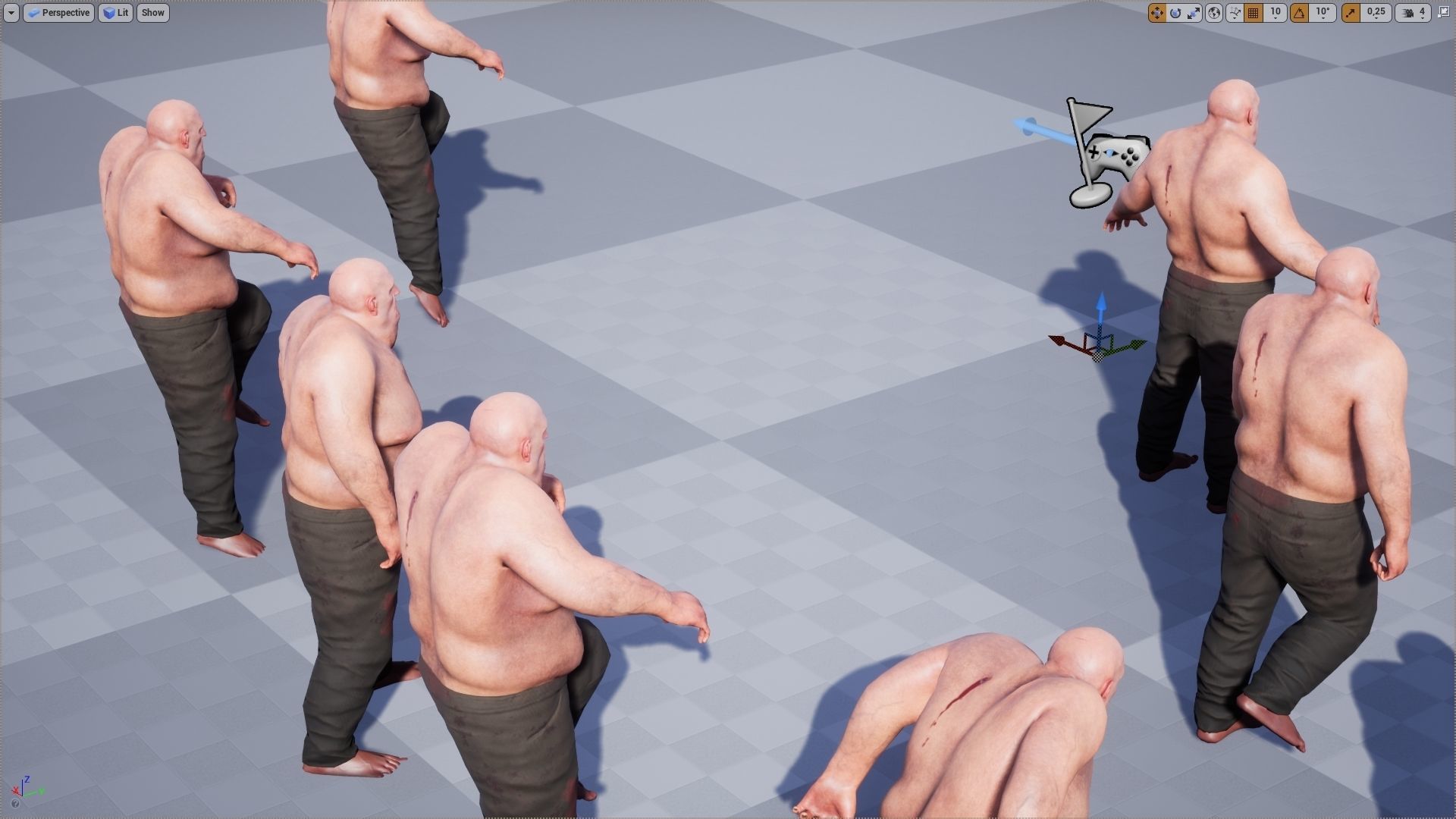 Zombie Big Low-poly 3D model_9