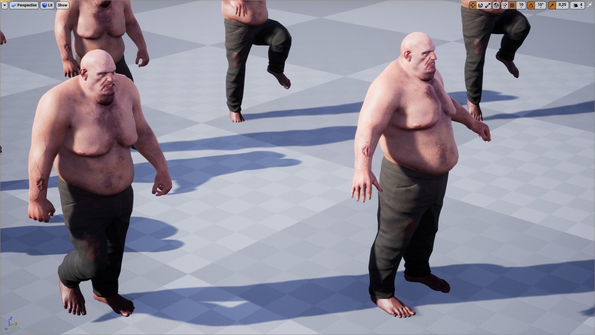 Zombie Big Low-poly 3D model_8