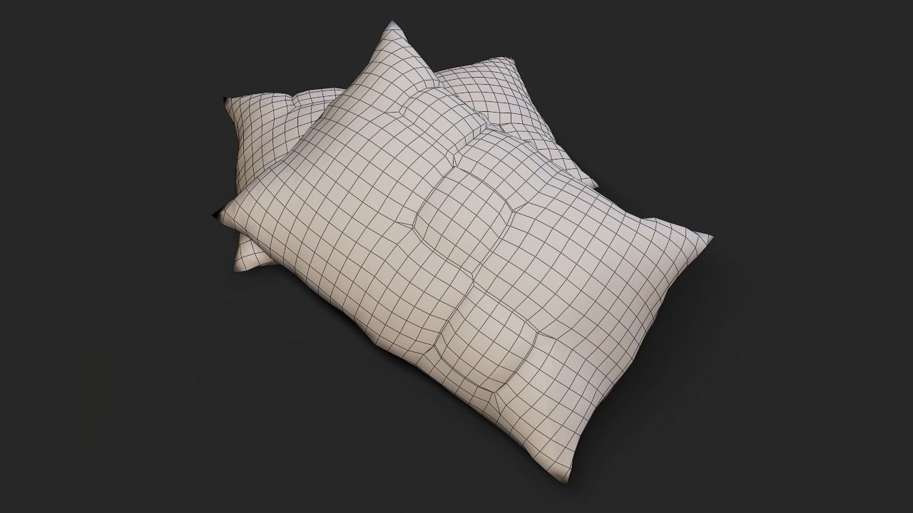 Sleeping pillow Low-poly 3D model_6