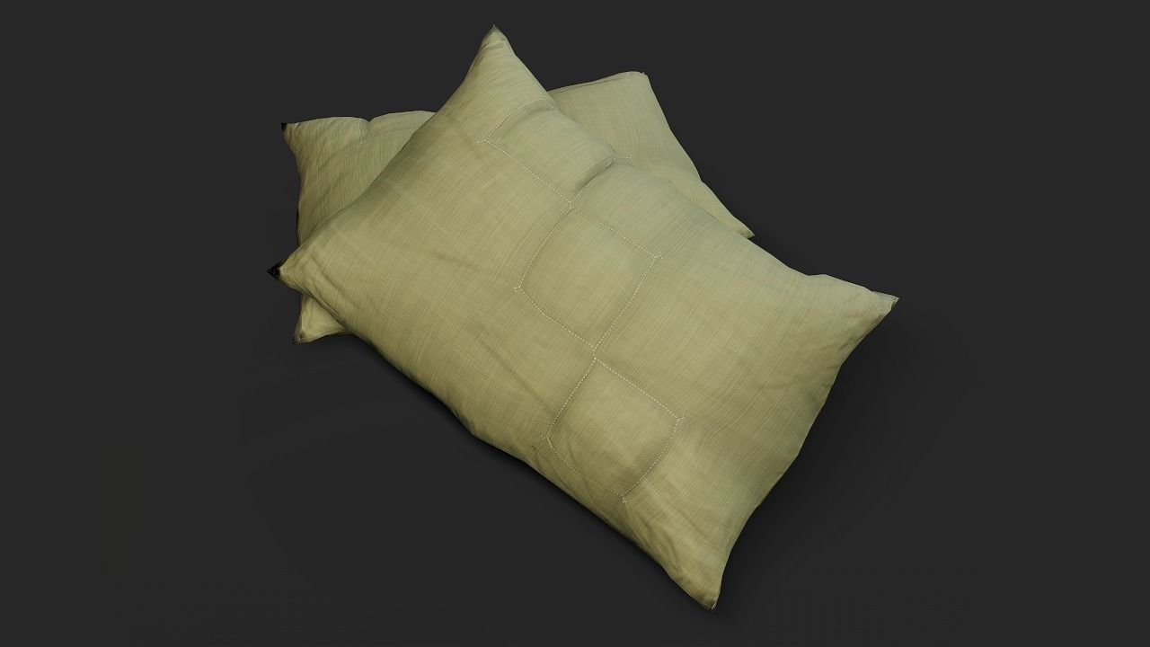 Sleeping pillow Low-poly 3D model_5