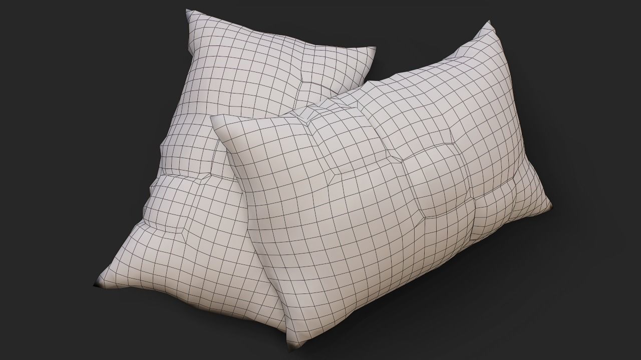 Sleeping pillow Low-poly 3D model_2