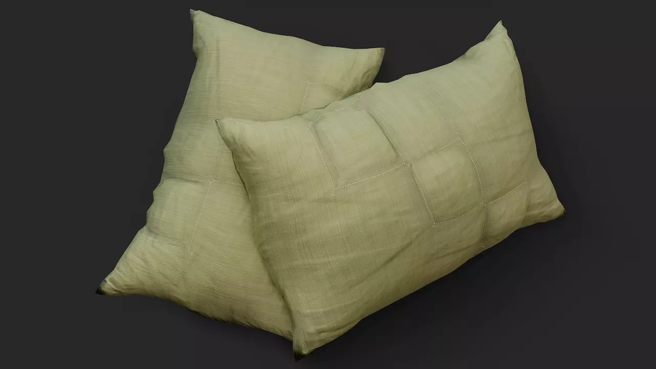 Sleeping pillow Low-poly 3D model_0