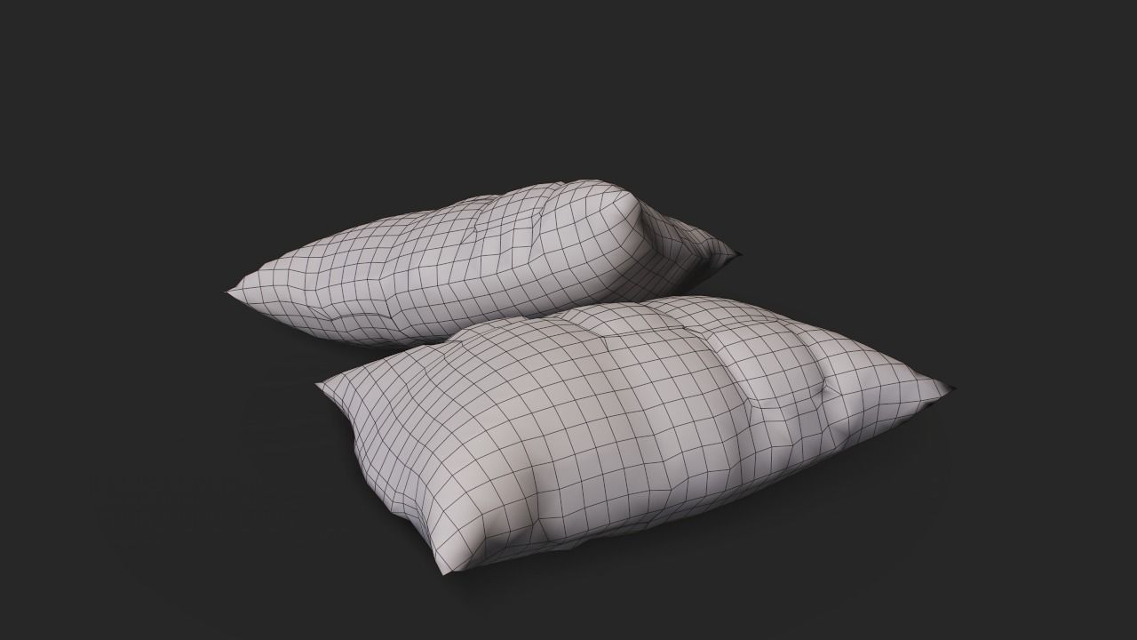 Sleeping pillow Low-poly 3D model_4