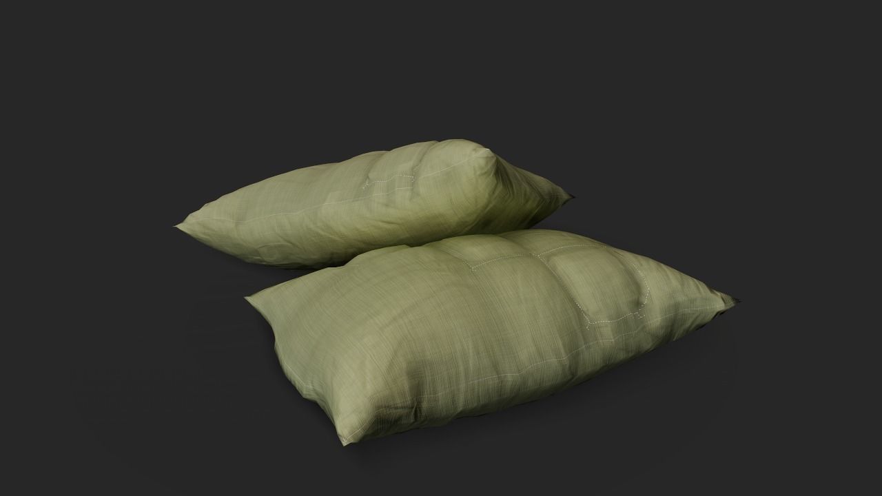 Sleeping pillow Low-poly 3D model_3
