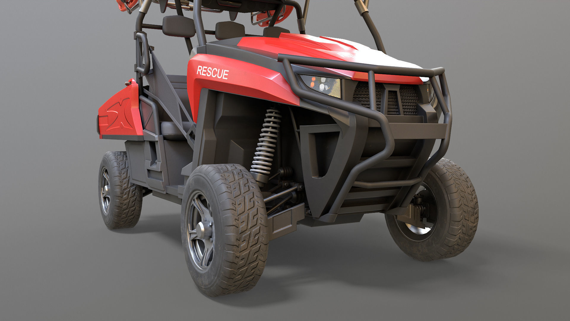 Lifeguard Vehicle WIth Buoys And Boards Low-poly 3D model_11