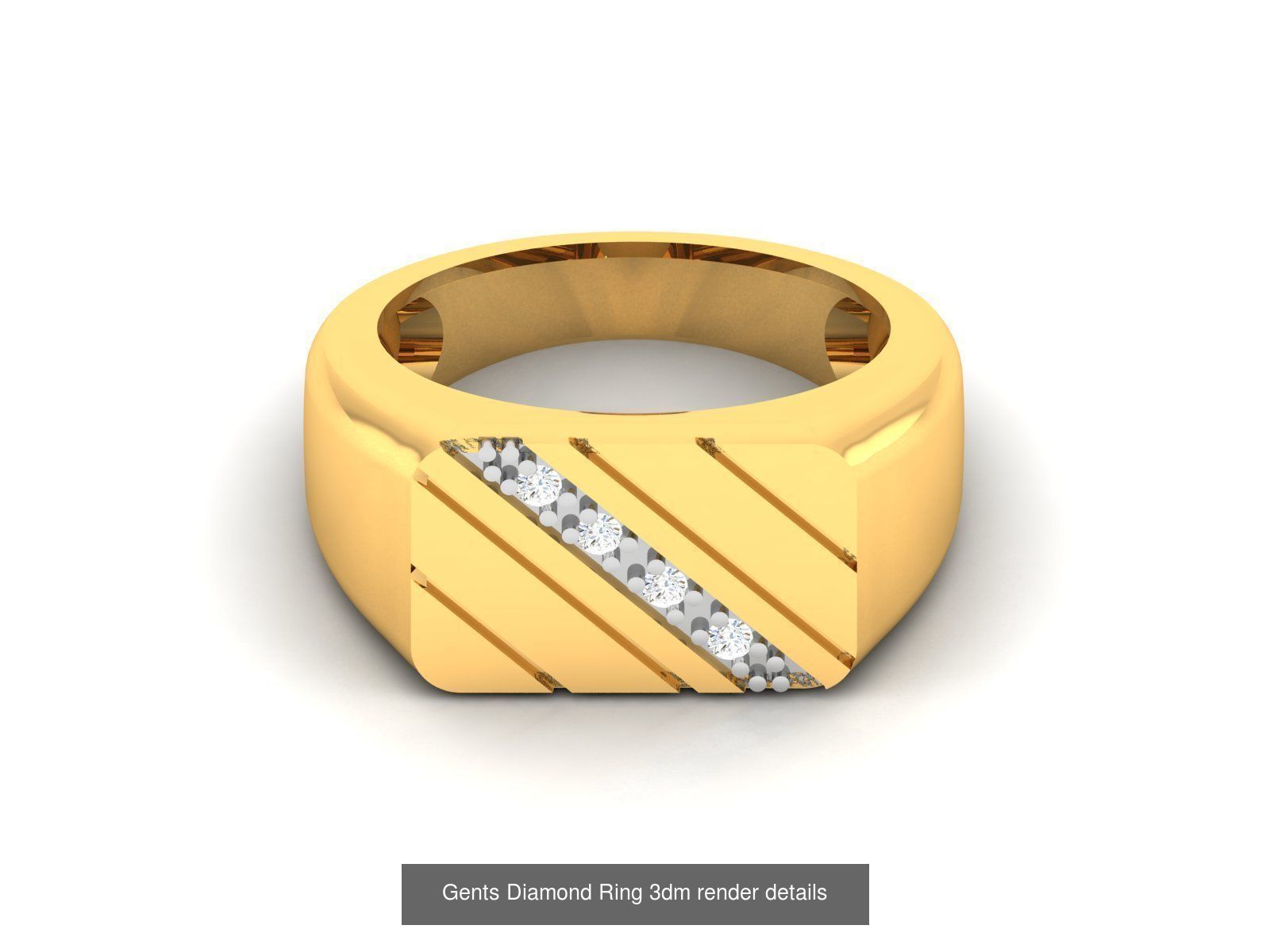 36 Gents Diamond Groom Band Ring 3dm render details 3D Model Collection_17