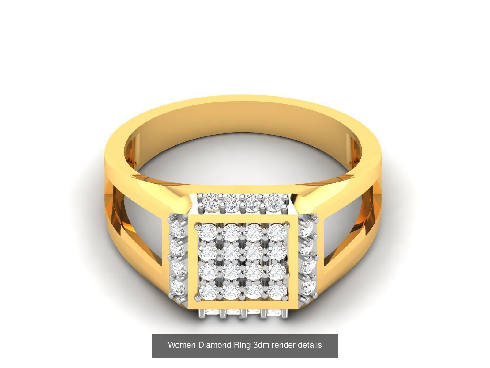 36 Gents Diamond Groom Band Ring 3dm render details 3D Model Collection_31