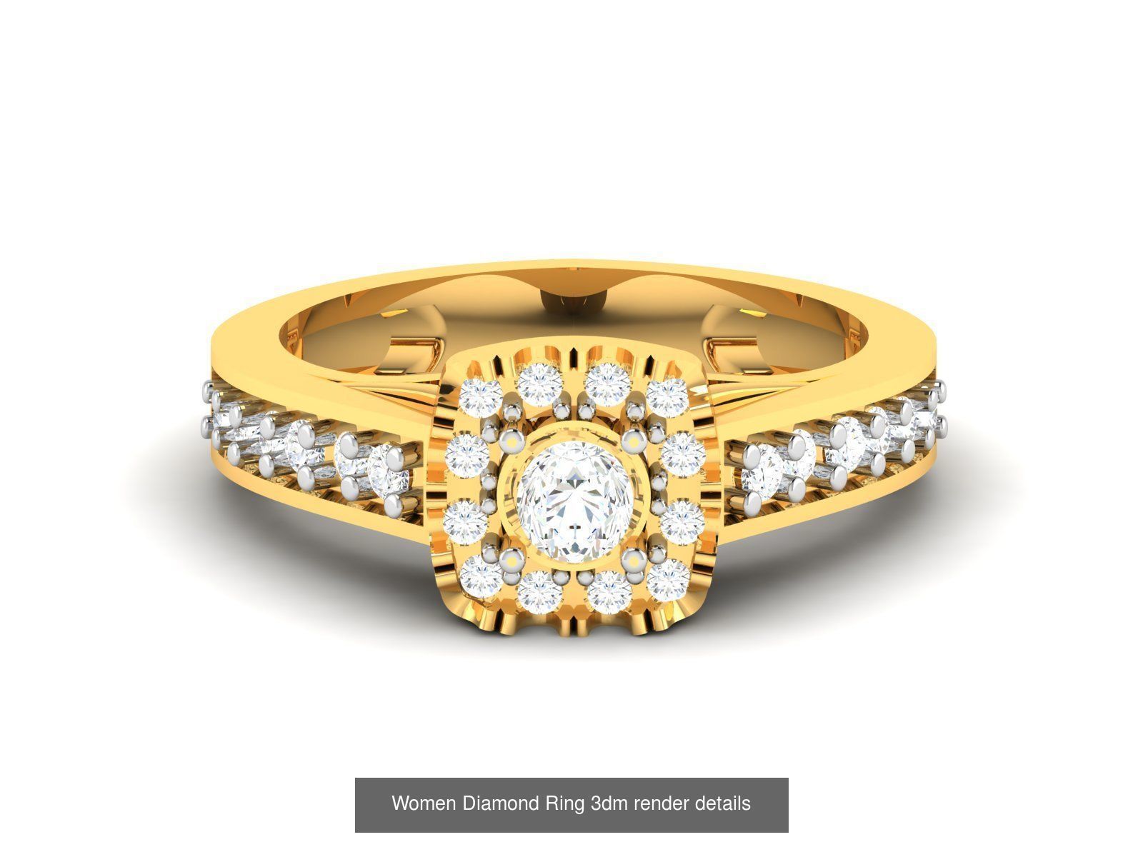 36 Gents Diamond Groom Band Ring 3dm render details 3D Model Collection_4