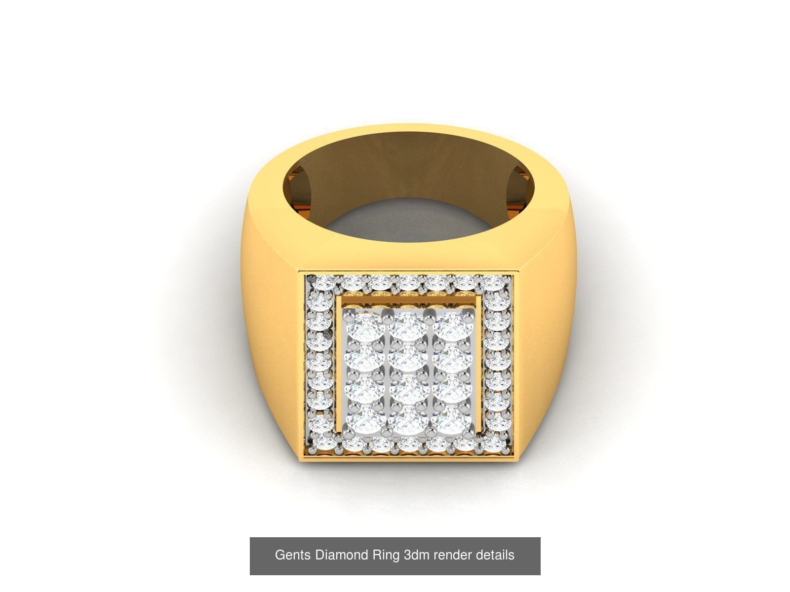 36 Gents Diamond Groom Band Ring 3dm render details 3D Model Collection_19
