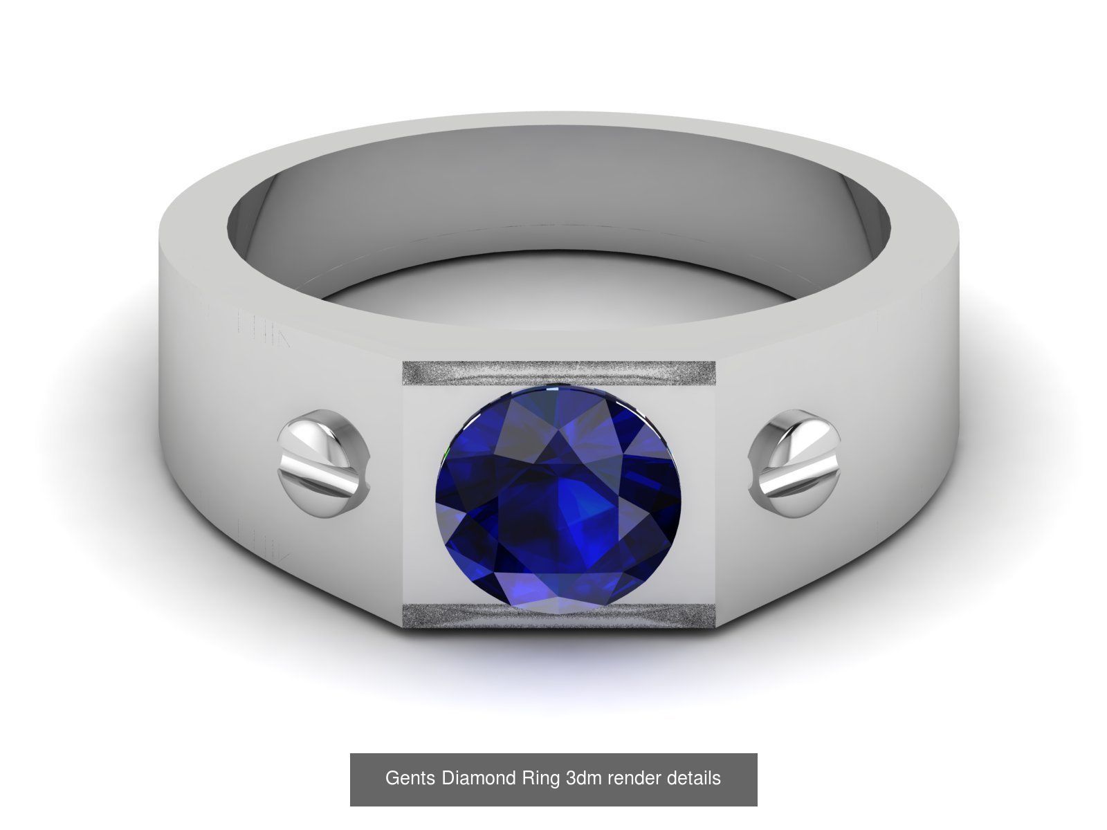 36 Gents Diamond Groom Band Ring 3dm render details 3D Model Collection_8
