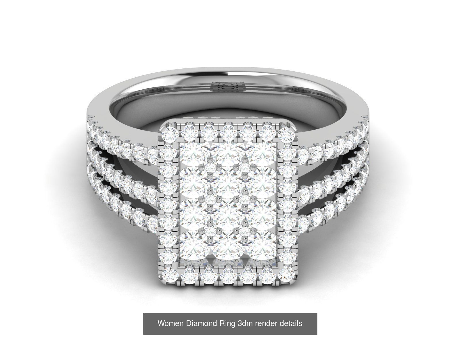 36 Gents Diamond Groom Band Ring 3dm render details 3D Model Collection_36