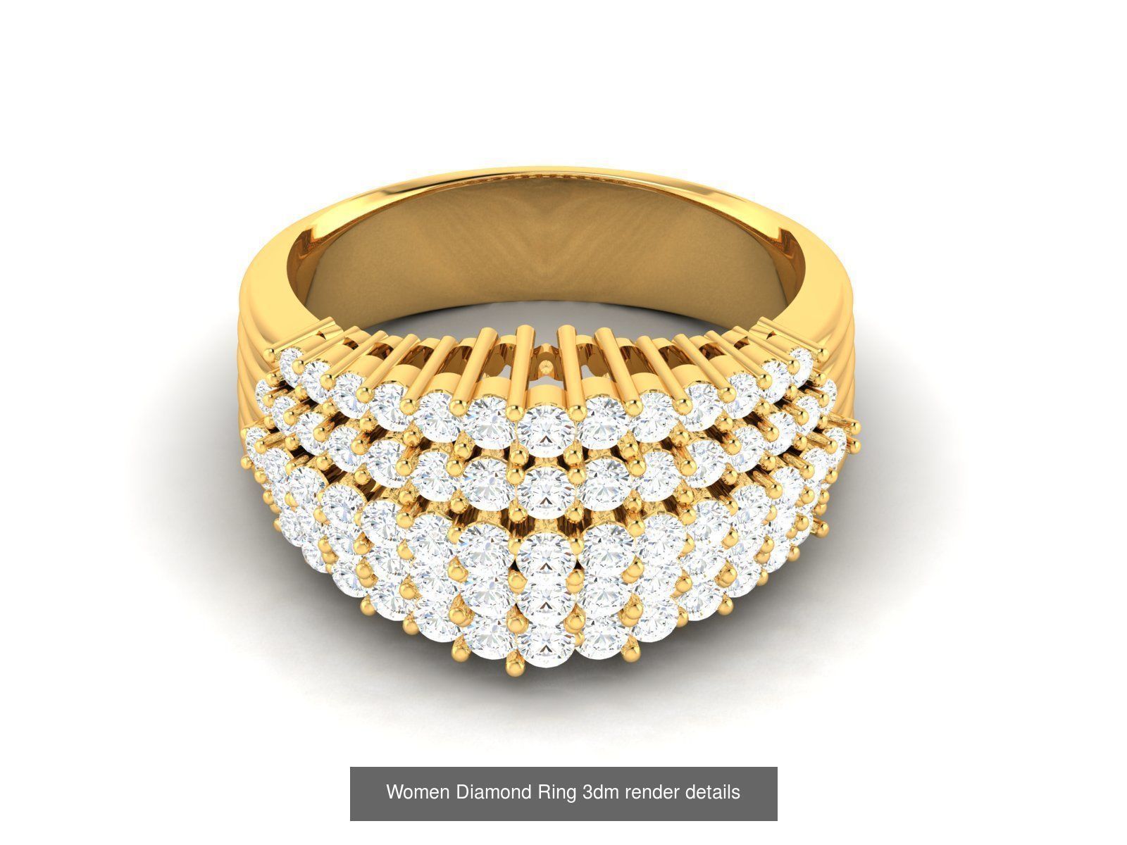 36 Gents Diamond Groom Band Ring 3dm render details 3D Model Collection_37