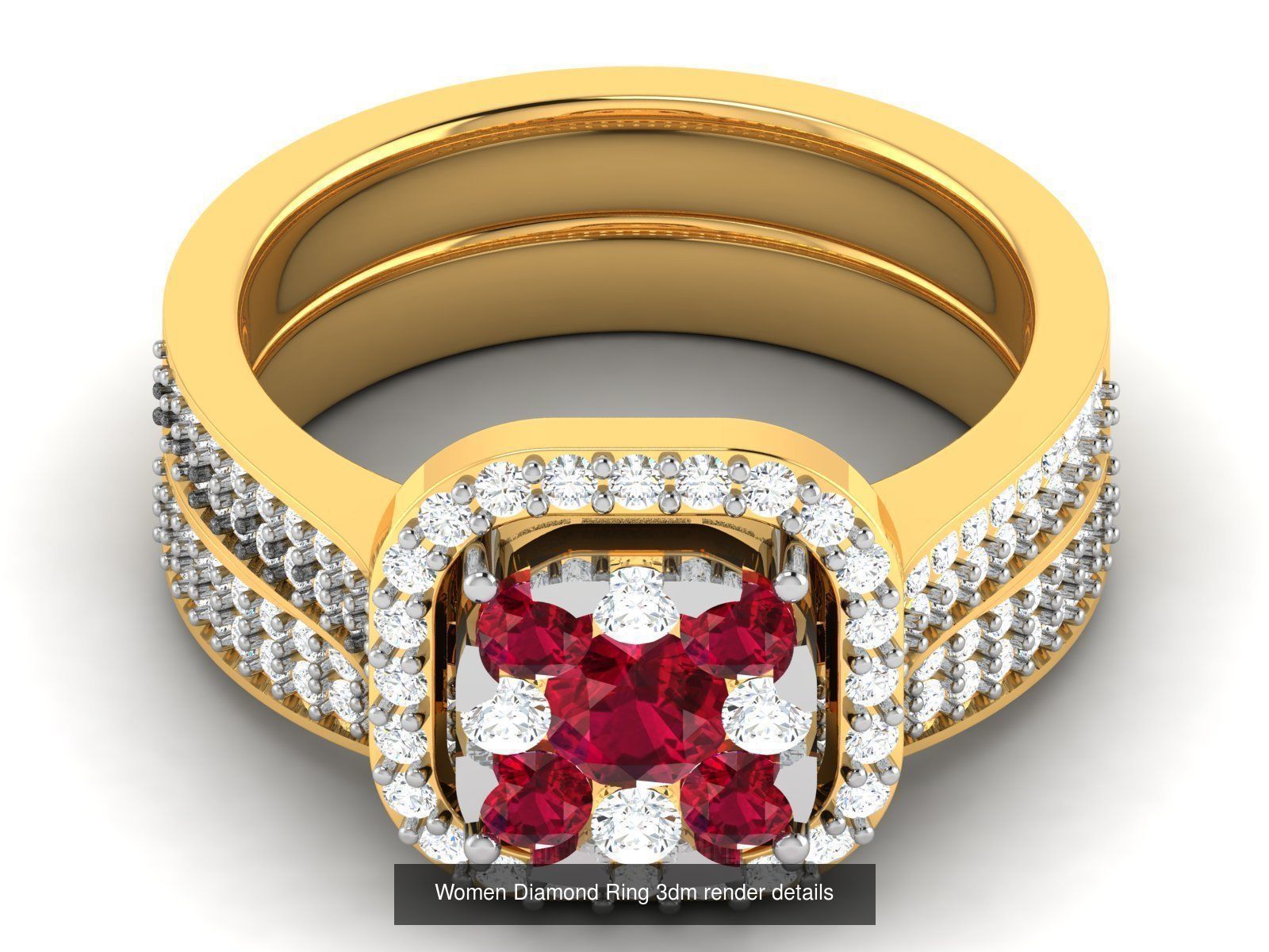 36 Gents Diamond Groom Band Ring 3dm render details 3D Model Collection_34