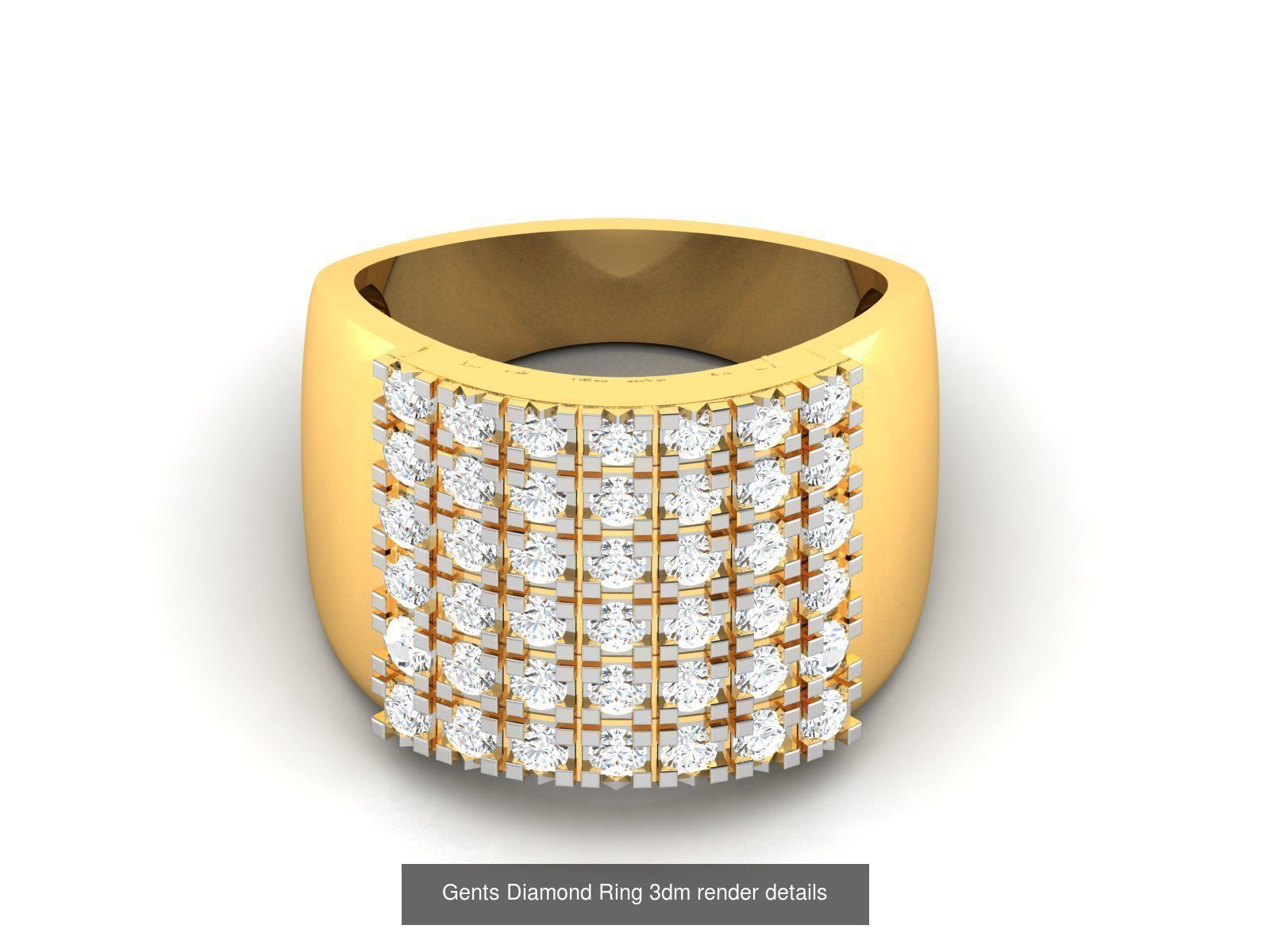 36 Gents Diamond Groom Band Ring 3dm render details 3D Model Collection_22
