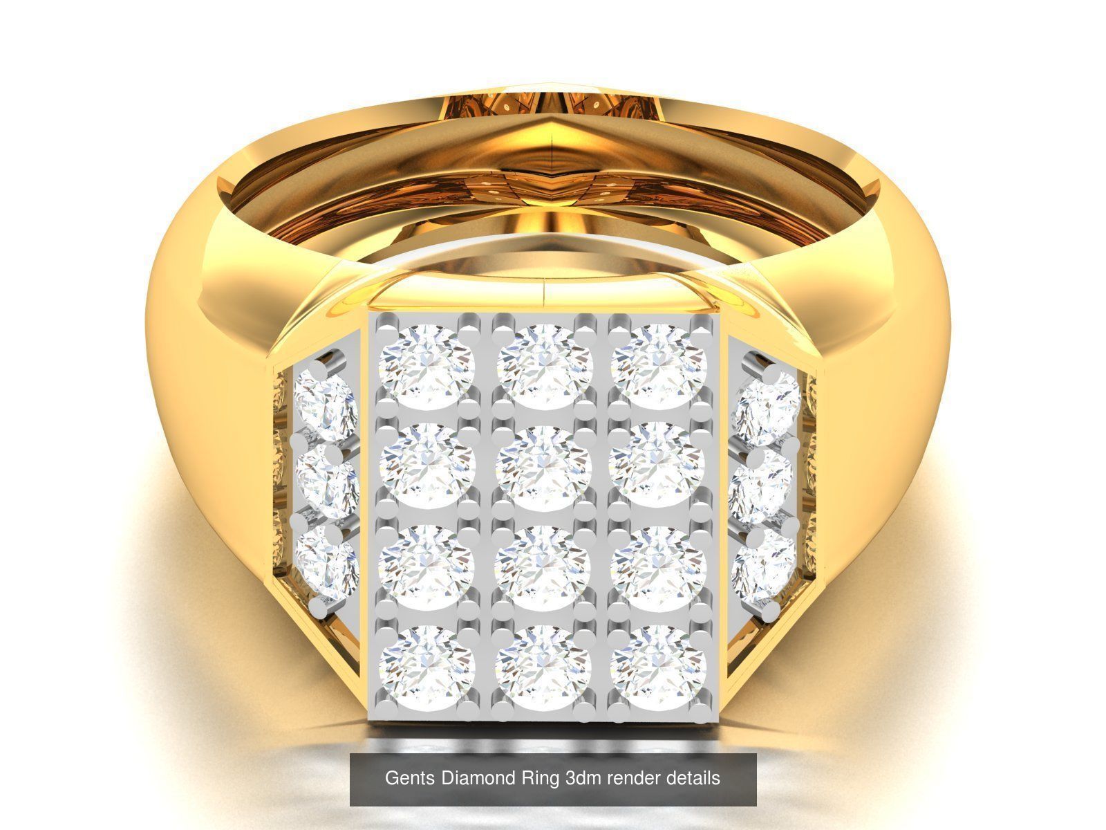36 Gents Diamond Groom Band Ring 3dm render details 3D Model Collection_15