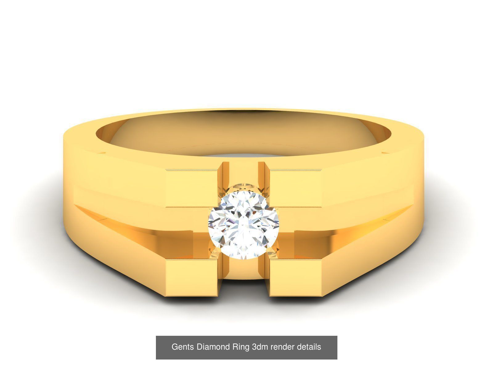 36 Gents Diamond Groom Band Ring 3dm render details 3D Model Collection_5