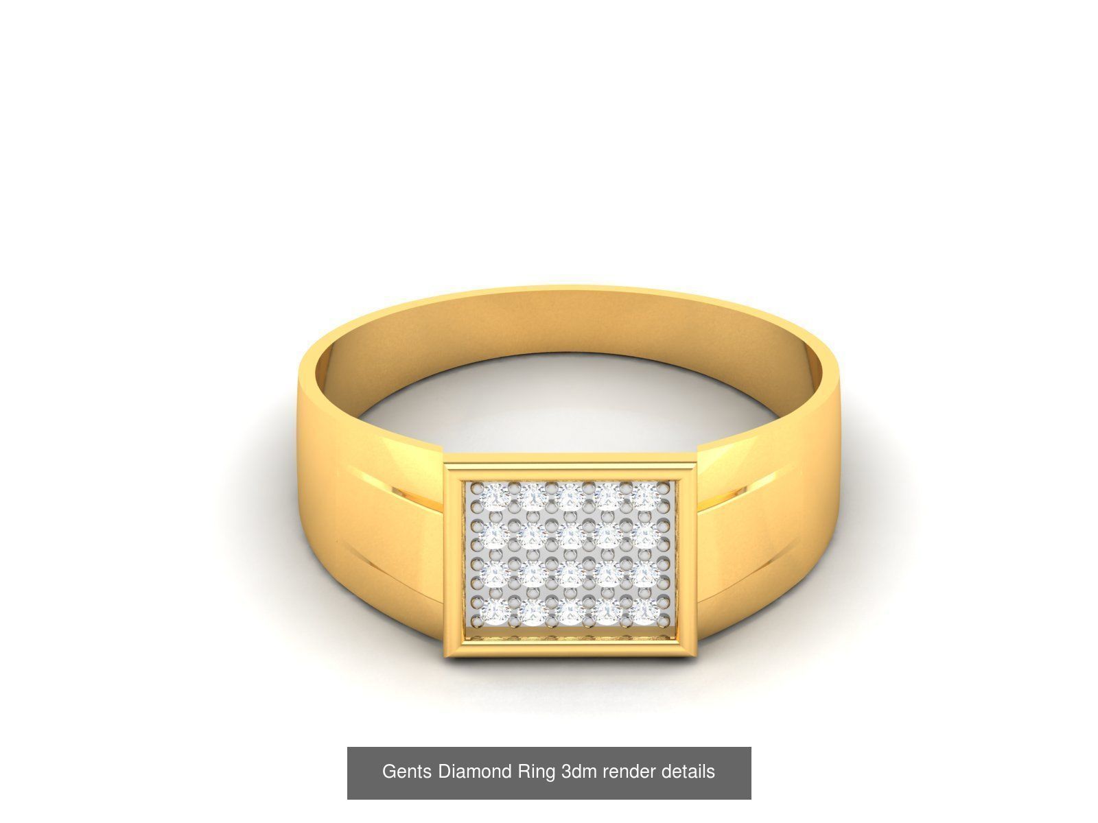 36 Gents Diamond Groom Band Ring 3dm render details 3D Model Collection_18