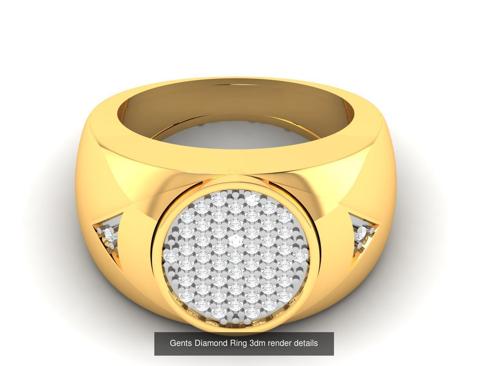 36 Gents Diamond Groom Band Ring 3dm render details 3D Model Collection_10