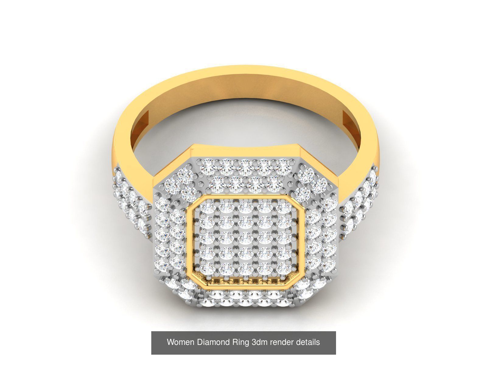 36 Gents Diamond Groom Band Ring 3dm render details 3D Model Collection_23
