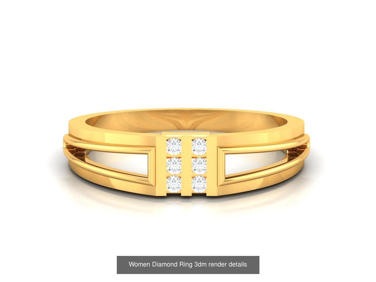 36 Gents Diamond Groom Band Ring 3dm render details 3D Model Collection_29