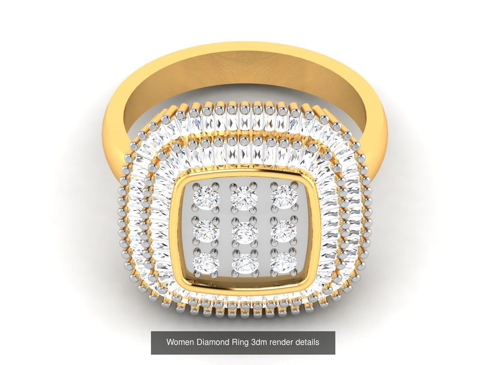 36 Gents Diamond Groom Band Ring 3dm render details 3D Model Collection_25