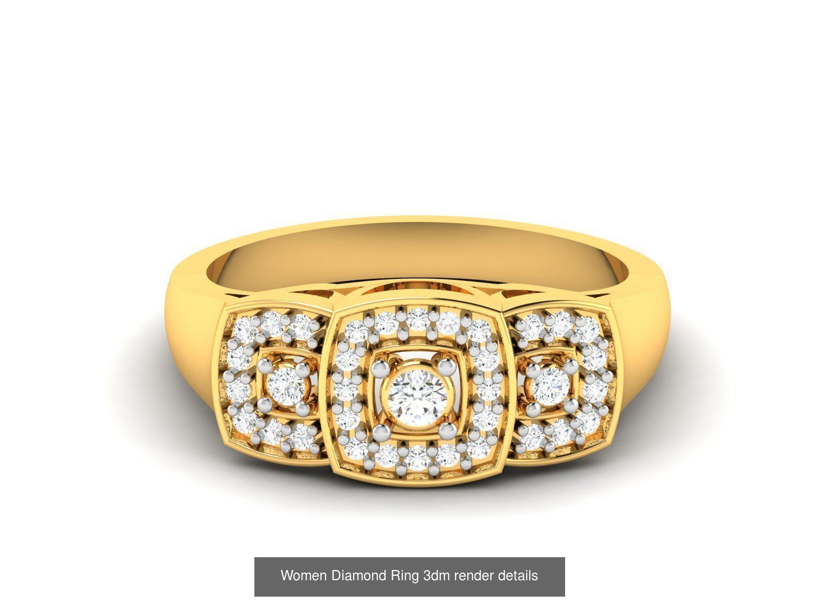 36 Gents Diamond Groom Band Ring 3dm render details 3D Model Collection_3