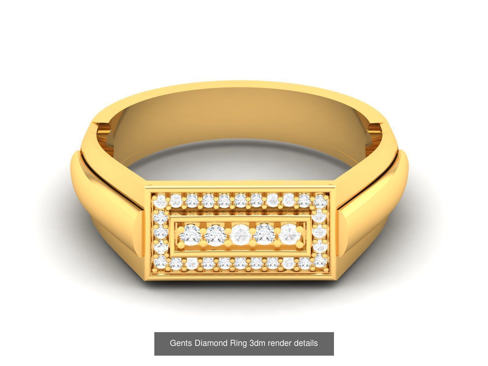 36 Gents Diamond Groom Band Ring 3dm render details 3D Model Collection_28