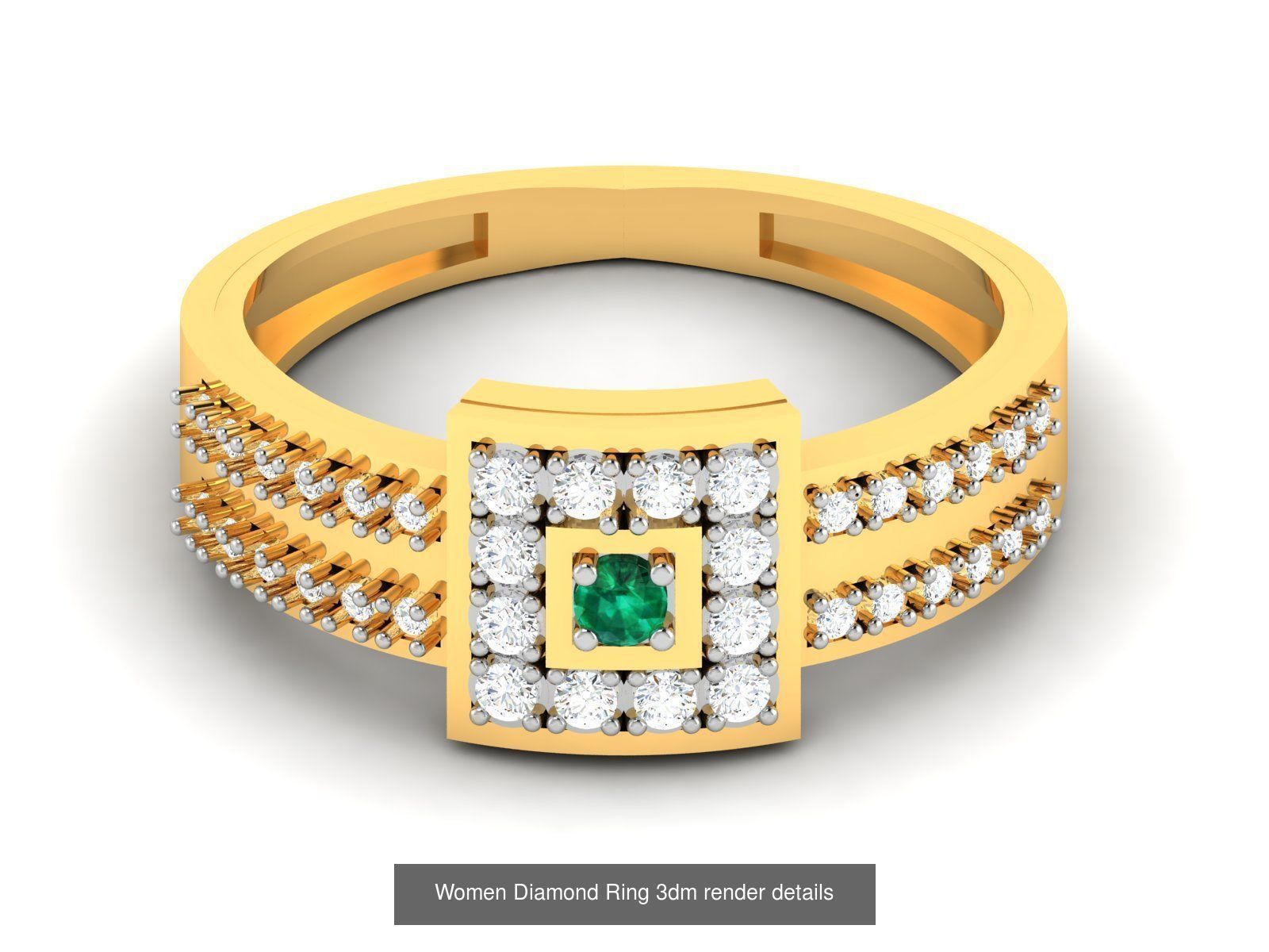 36 Gents Diamond Groom Band Ring 3dm render details 3D Model Collection_33