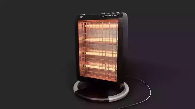 Halogen Heater Low-poly 3D model