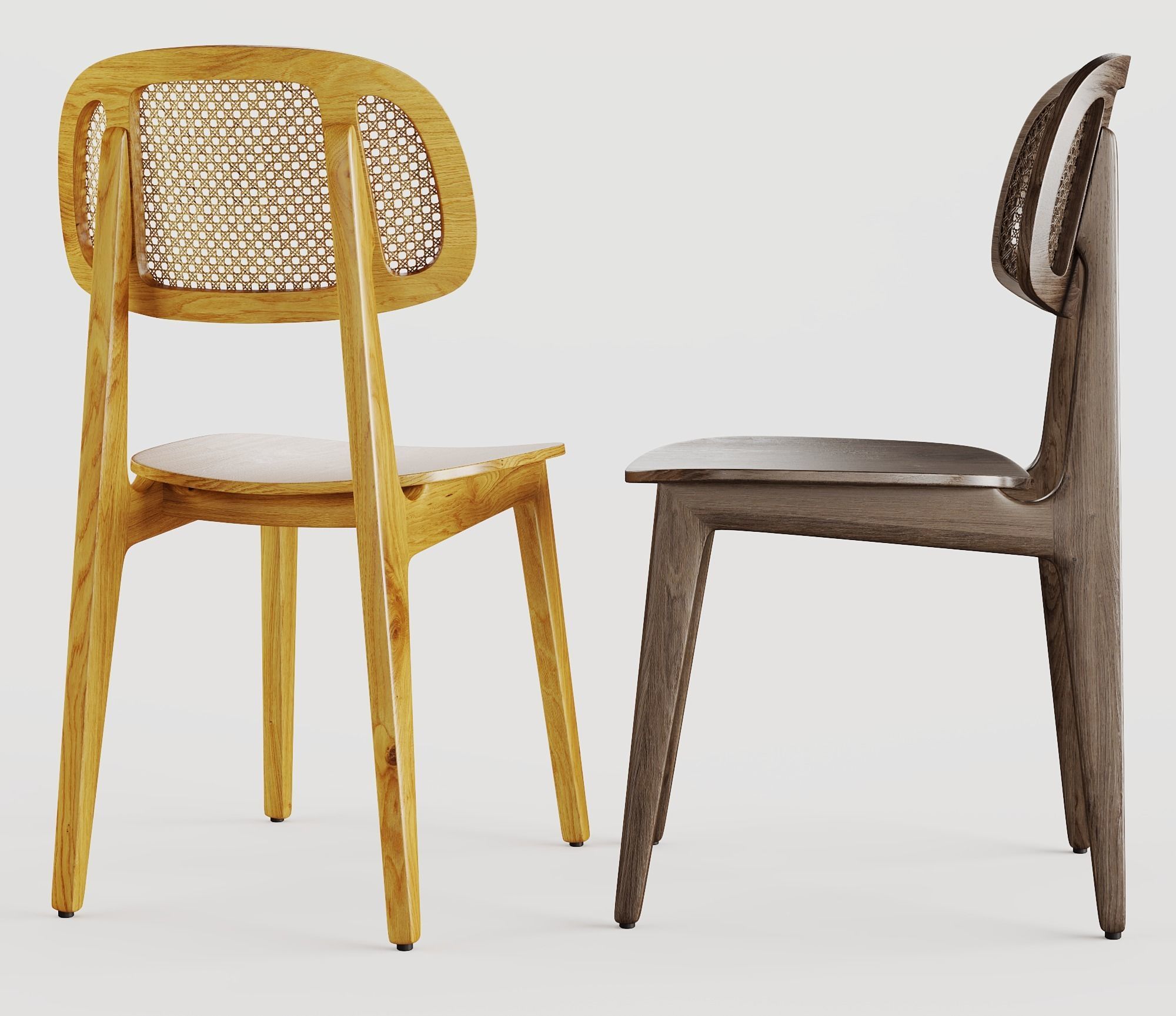 Moby Cane Dining and Side Chair 3D model_2