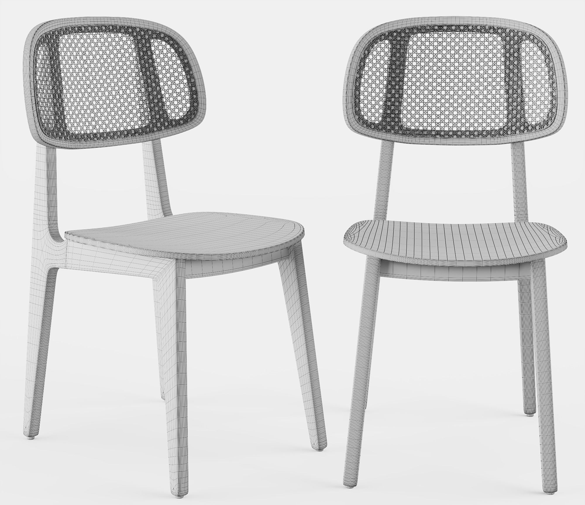 Moby Cane Dining and Side Chair 3D model_6