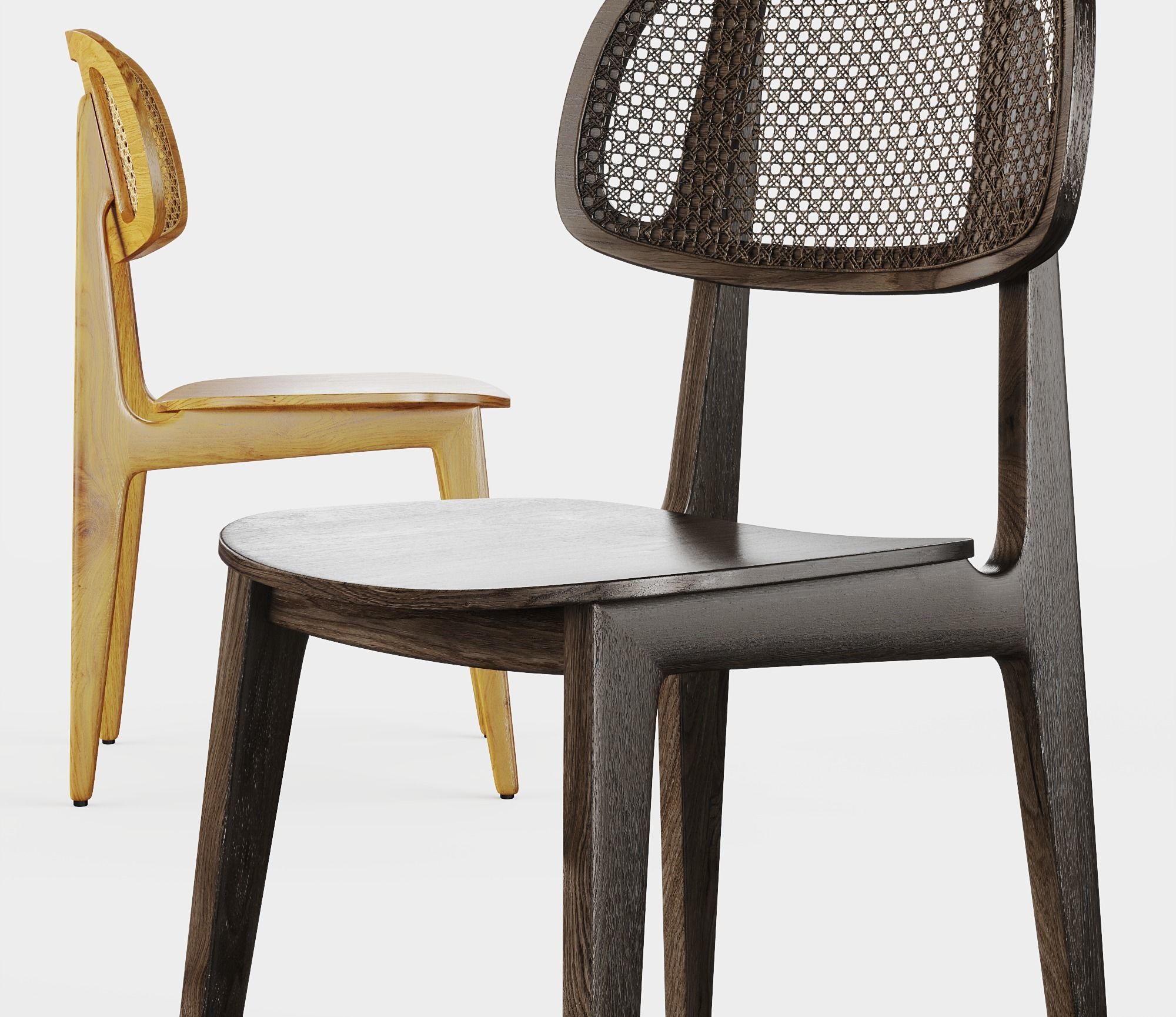Moby Cane Dining and Side Chair 3D model_3
