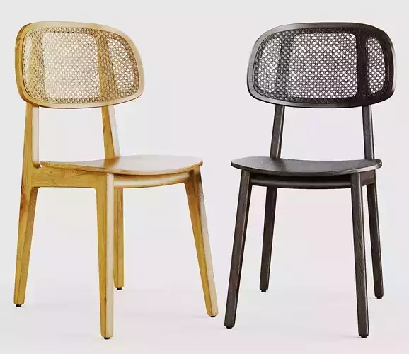 Moby Cane Dining and Side Chair 3D model