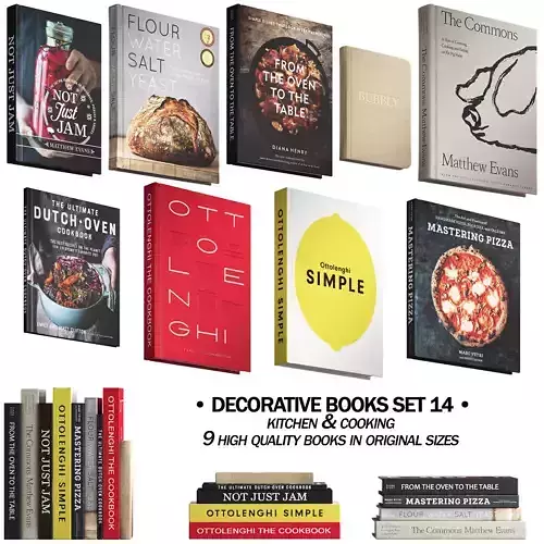 092 Decorative books set 14 Kitchen and Cooking 01 3D model