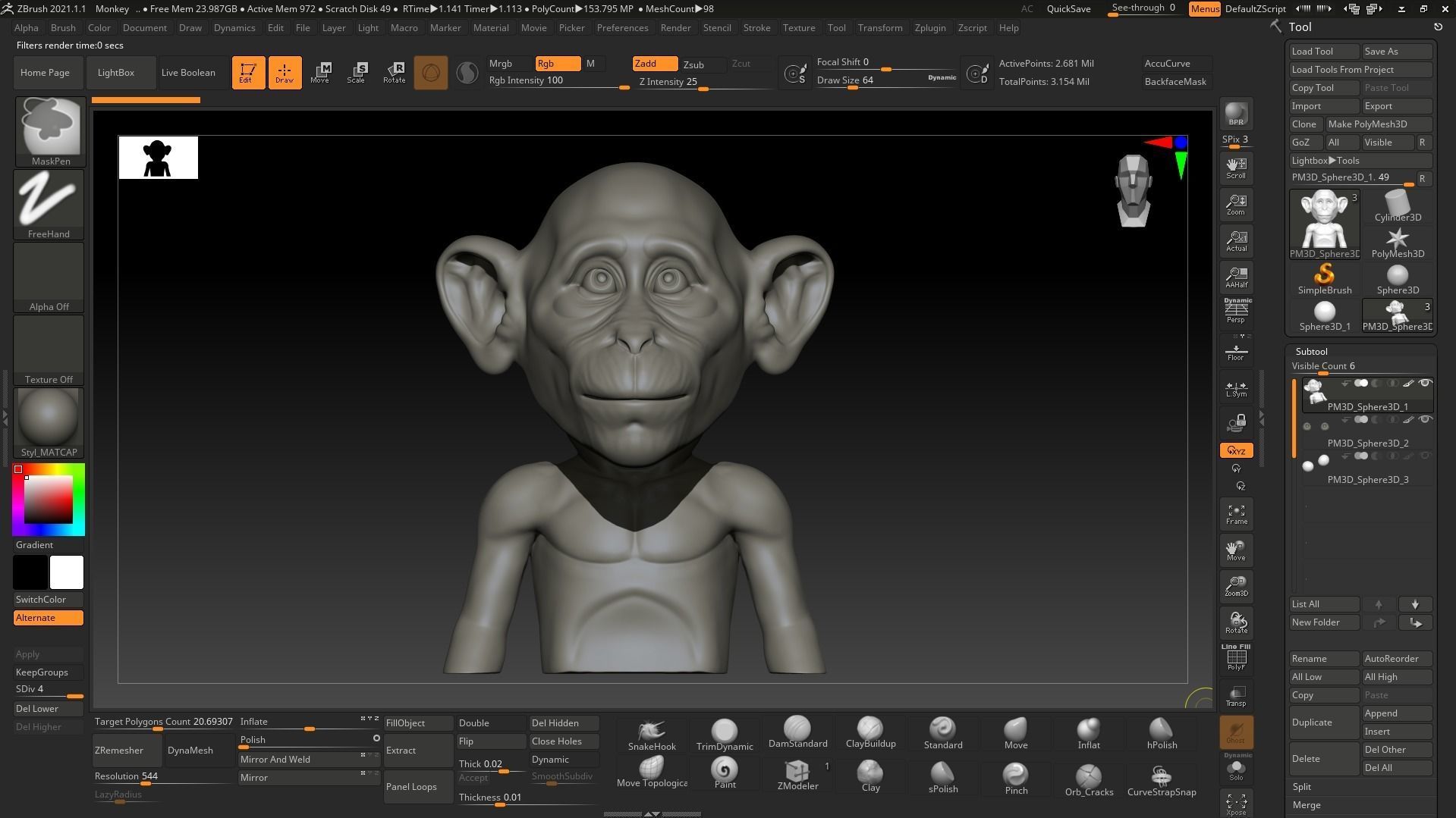 Putin Baby Monkey 3D print model_3