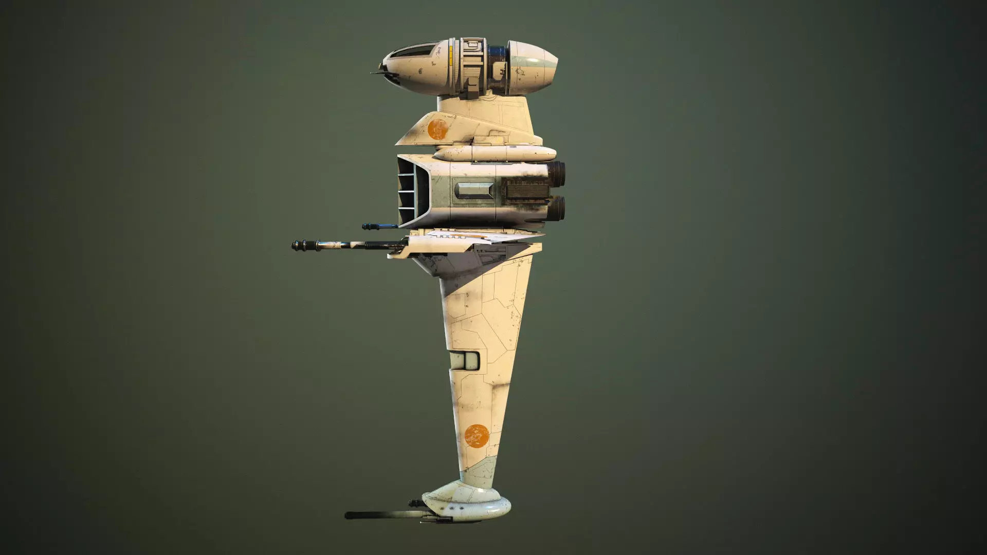 B Wing Star Wars 3D model_0